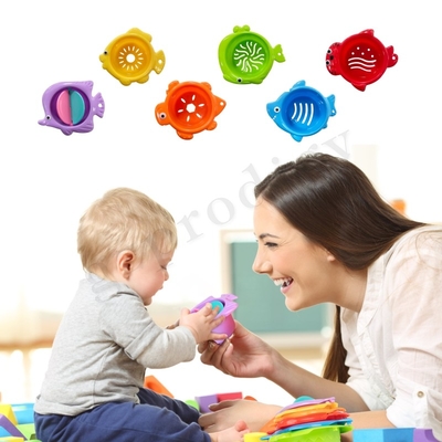 6pcs প্লাস্টিক স্ট্যাকেবল খেলনা শিক্ষামূলক অন্যান্য শিশুর পণ্য স্ট্যাকআপ ভাসমান