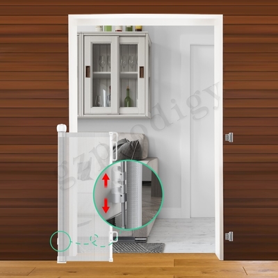 এবিএস পিভিসি জাল retractable শিশুর গেট সুরক্ষা কুকুর গেট জন্য দরজা